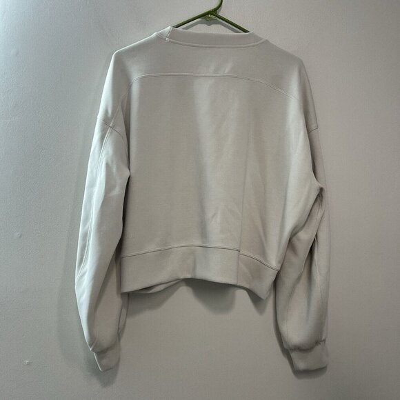 Lululemon Perfectly Oversized Cropped Crew Softstreme Sweatshirt White Opal - Picture 4 of 7